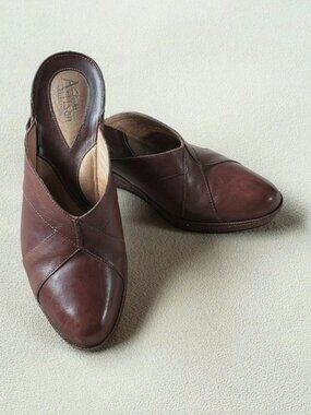 Clark's Artisan Label Leather Wedge Slides, Brown